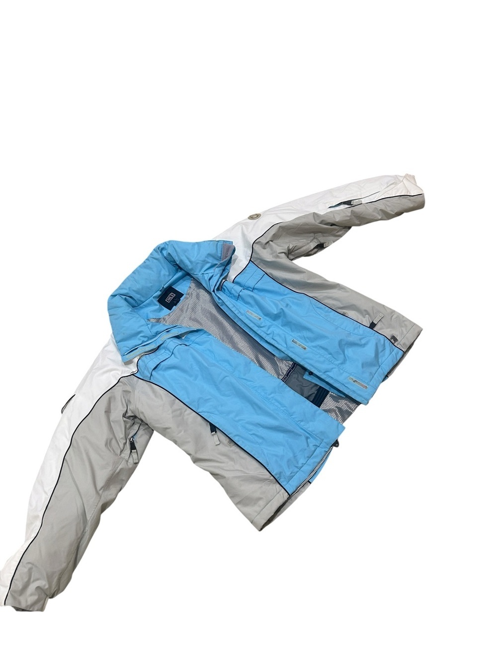 NILS snow & Ski zip Jacket Light Blue & White retractable hood size 12